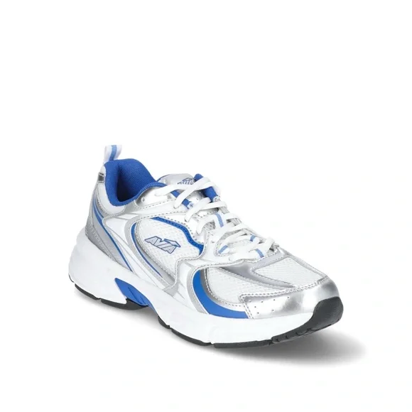 CHUNKY AVIA WOMENS LEATHER Silver and Blue Athletic Sneakers - Picture 3 of 6